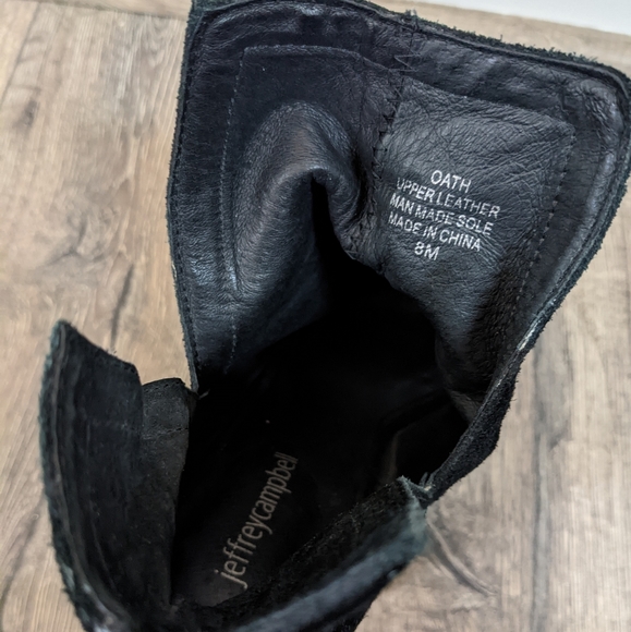 Jeffrey Campbell Black Suede Leather Heeled Open Toe Boot Booties Shoes Size 8 - Picture 7 of 8